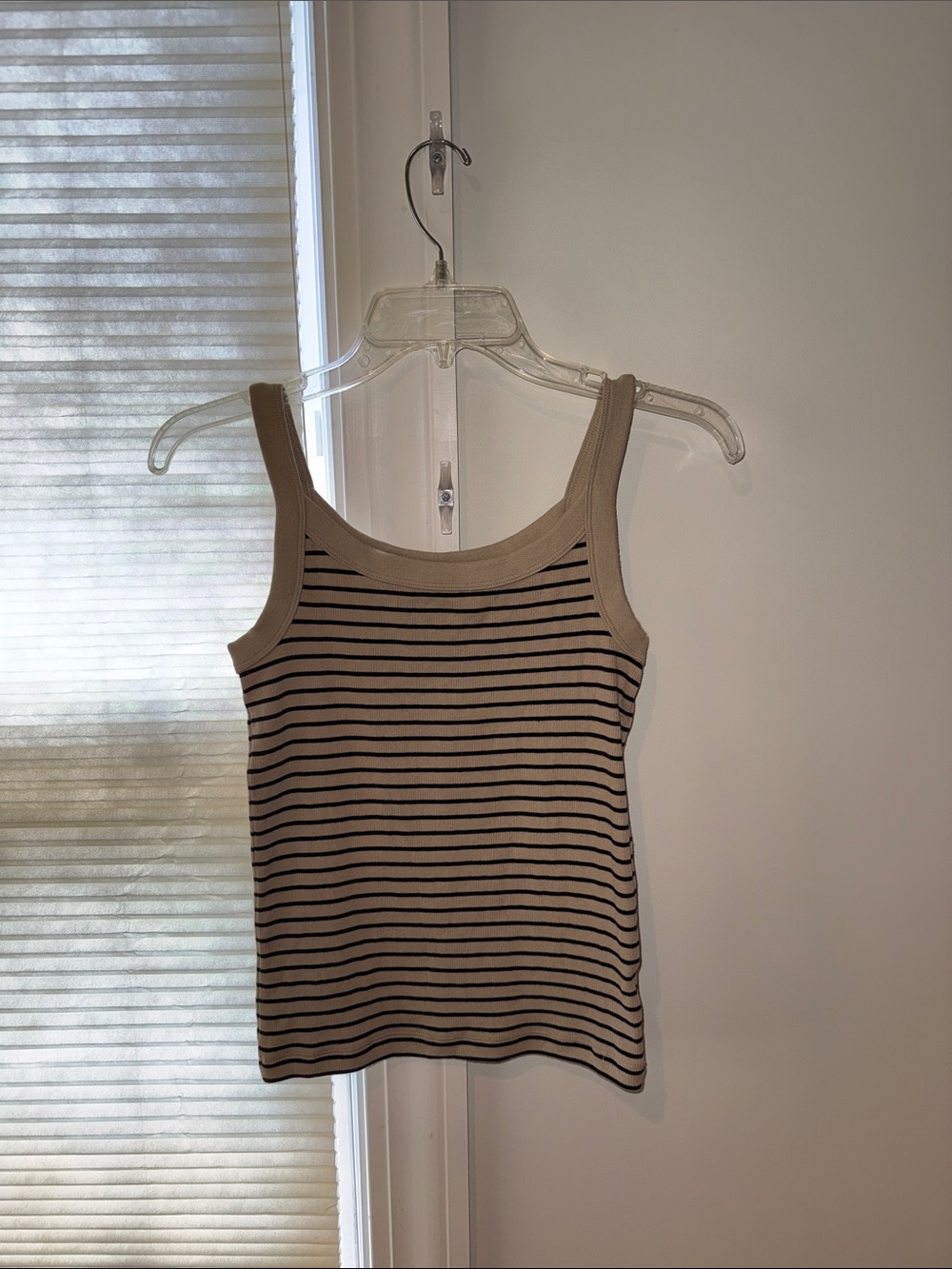 GAP Beige Tank Top with Black Stripes